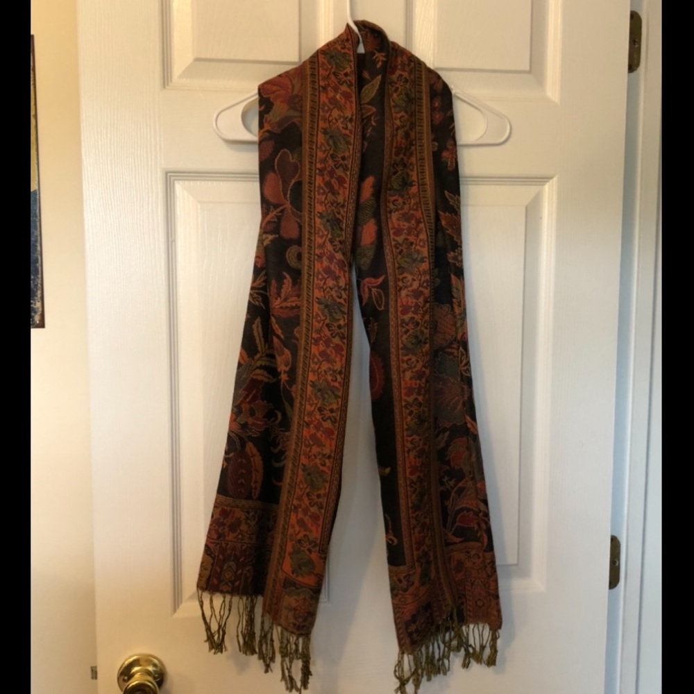 Red Brown & Orange Pashmina